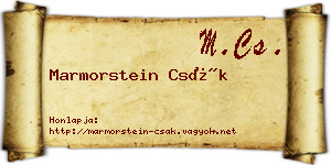 Marmorstein Csák névjegykártya